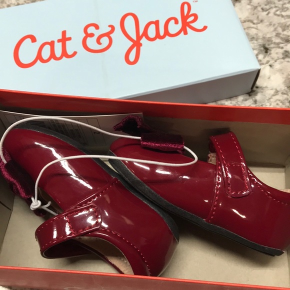 Cat & Jack girls shoes with bow Size 2. Red. New - Picture 7 of 7